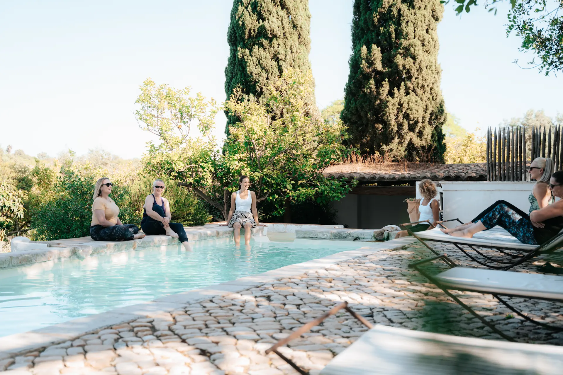 Serene yoga and wellness retreat setting with natural light and peaceful atmosphere