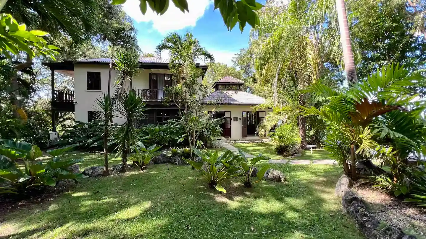 Luxury villa terrace with Caribbean sea views