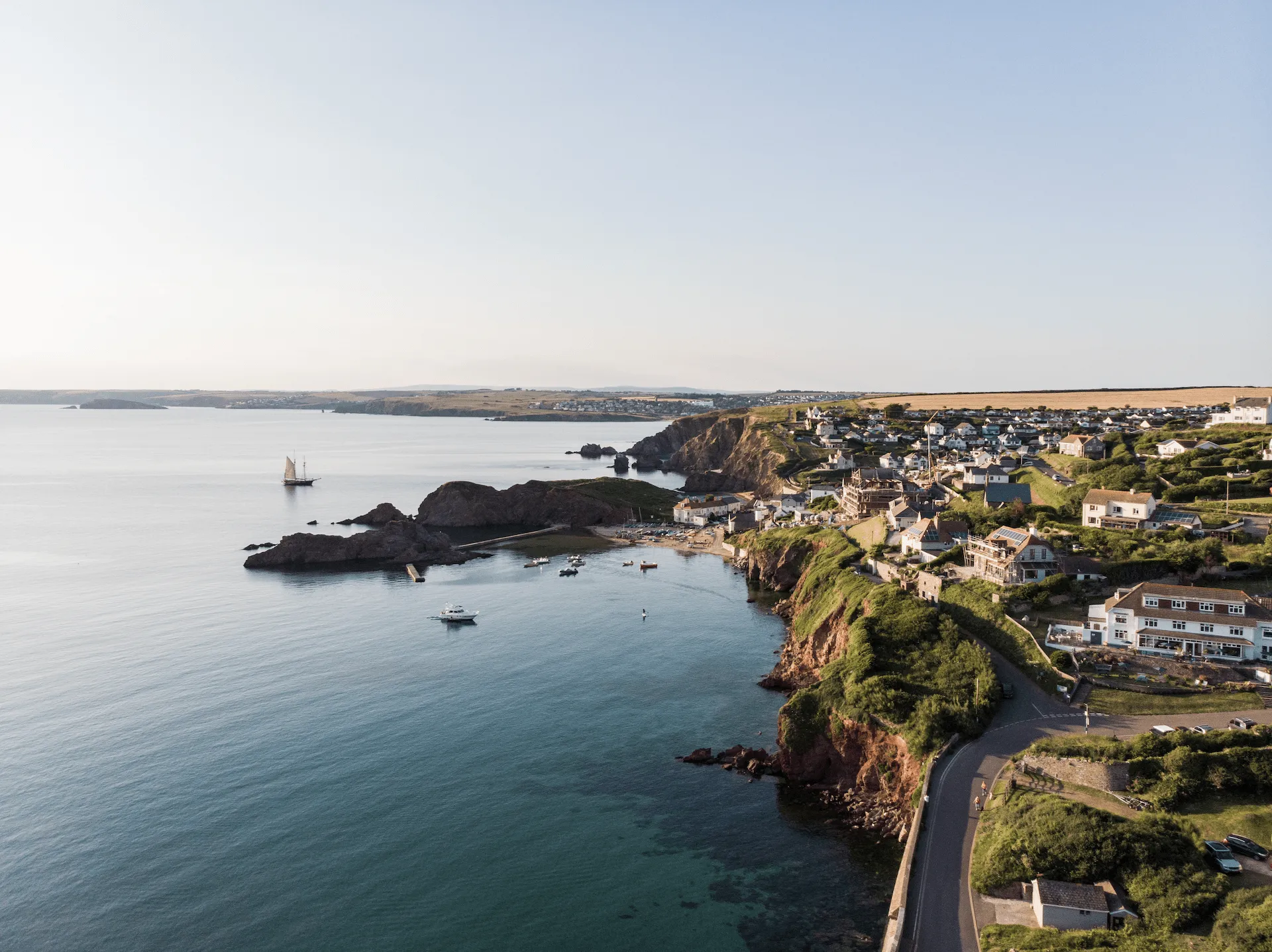 South Devon coastal view from our wellness retreat