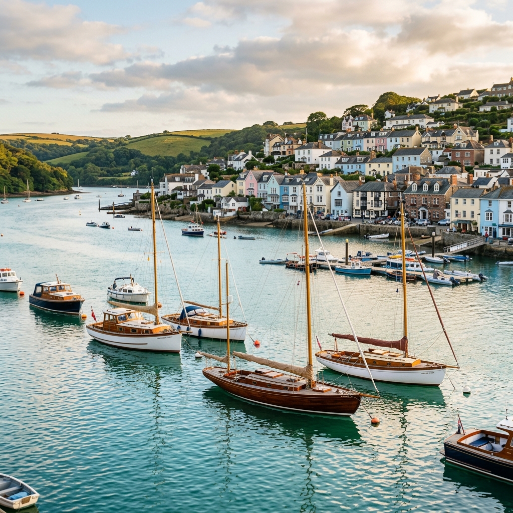 Salcombe harbour and estuary on the South Devon coast